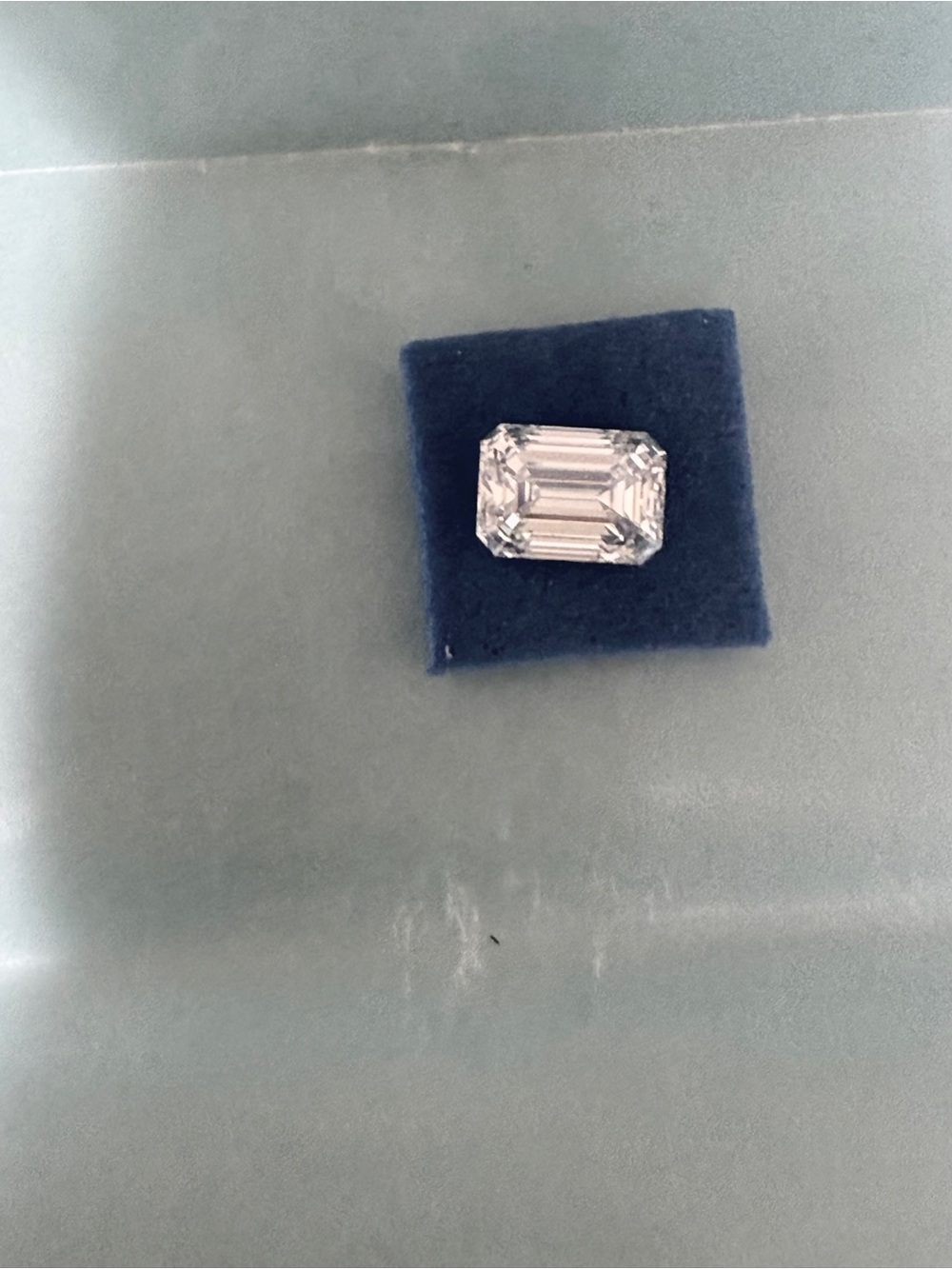 Emerald-Cut Clear Diamond Ring Centerpiece - Women Jewelry